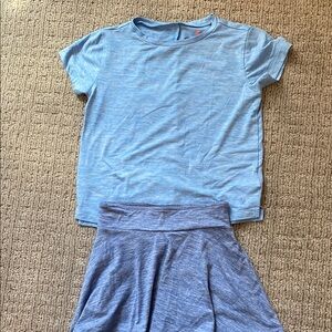Crewcut Active girl set. 4-5T, Blue T-Shirt/skort Set